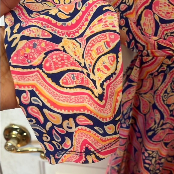 LILLY PULITZER Pink and Blue Patterned Women's Long Sleeve Dress size small - Picture 6 of 9